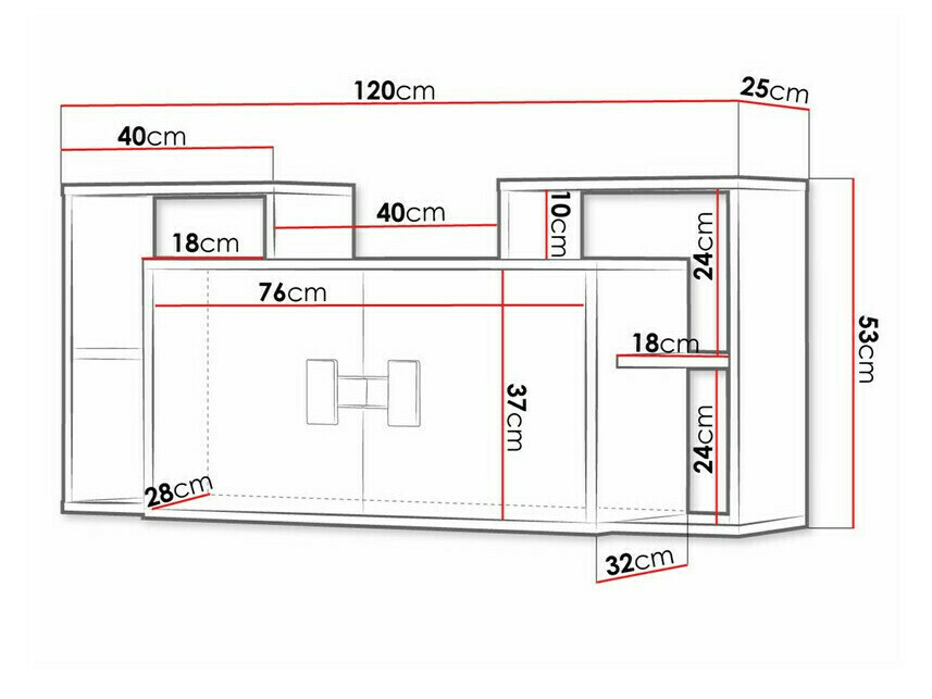Wall cabinet Florevi 107 (Matte white + Artisan oak)