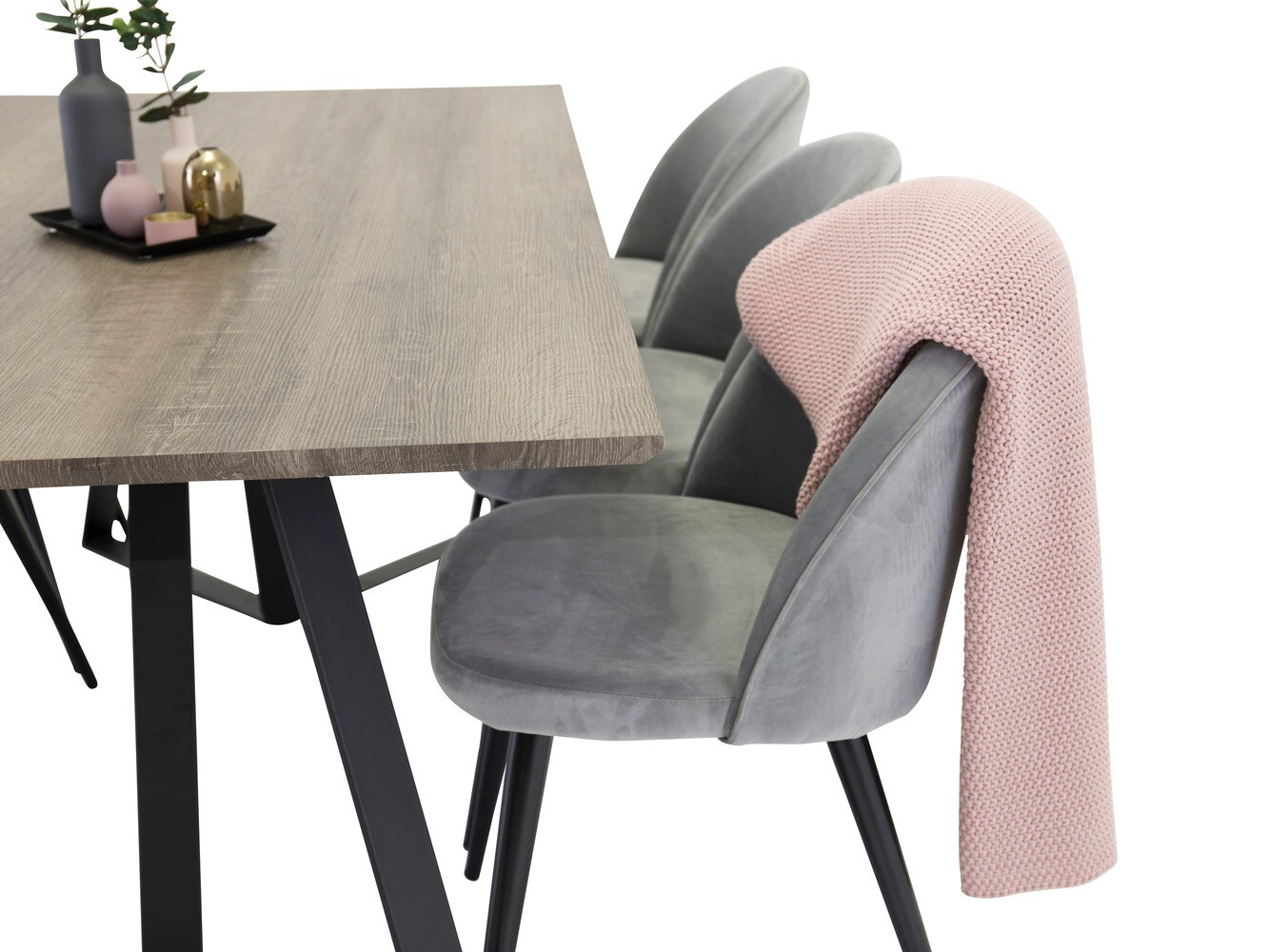 Dining set Dallas 340 (Grey + Black)