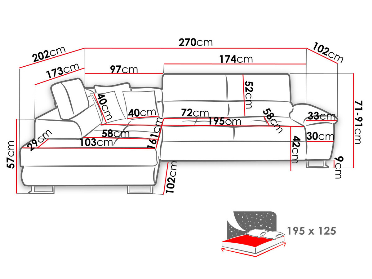 Corner sofa Comfivo Ruta II (Miu 2049 + Miu 2059)