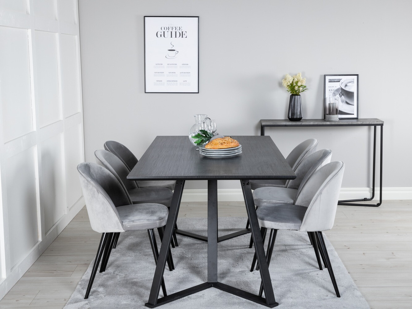 Dining set Dallas 360 (Grey + Black)