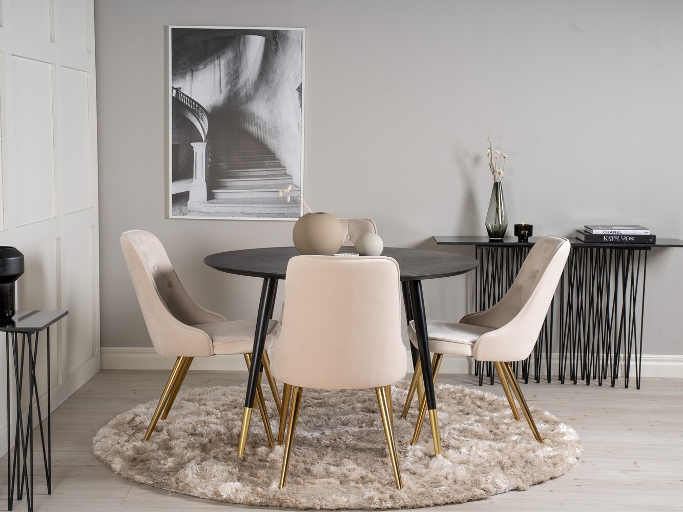 Dining set Dallas 1178 (Beige + Golden)