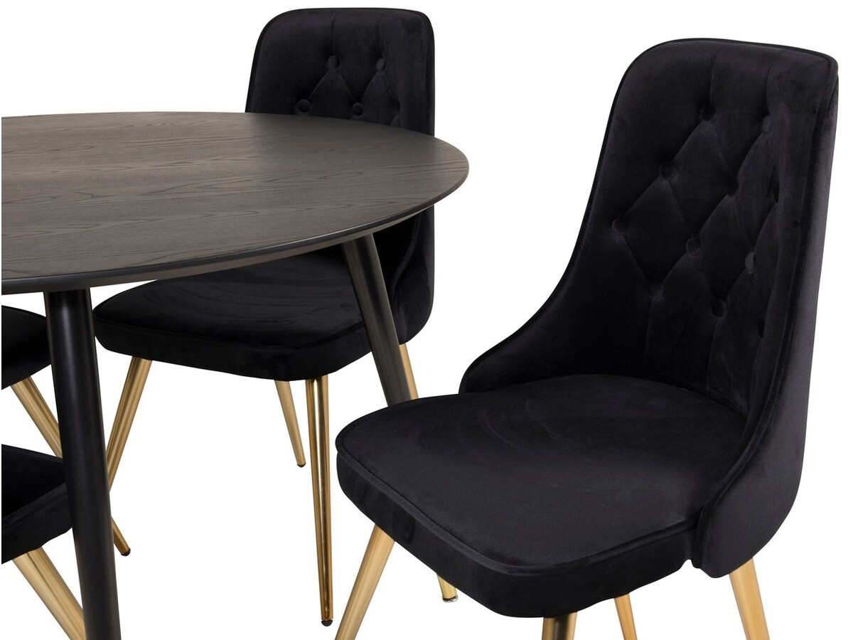 Dining set Dallas 1178 (Black + Golden)