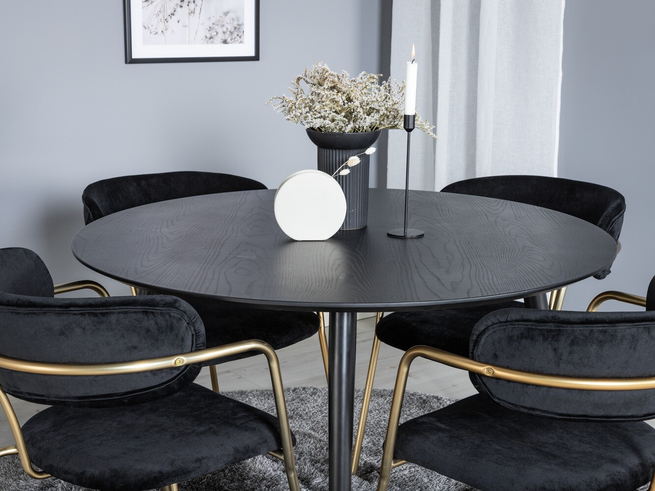 Dining set Dallas 1180 (Black + Golden)