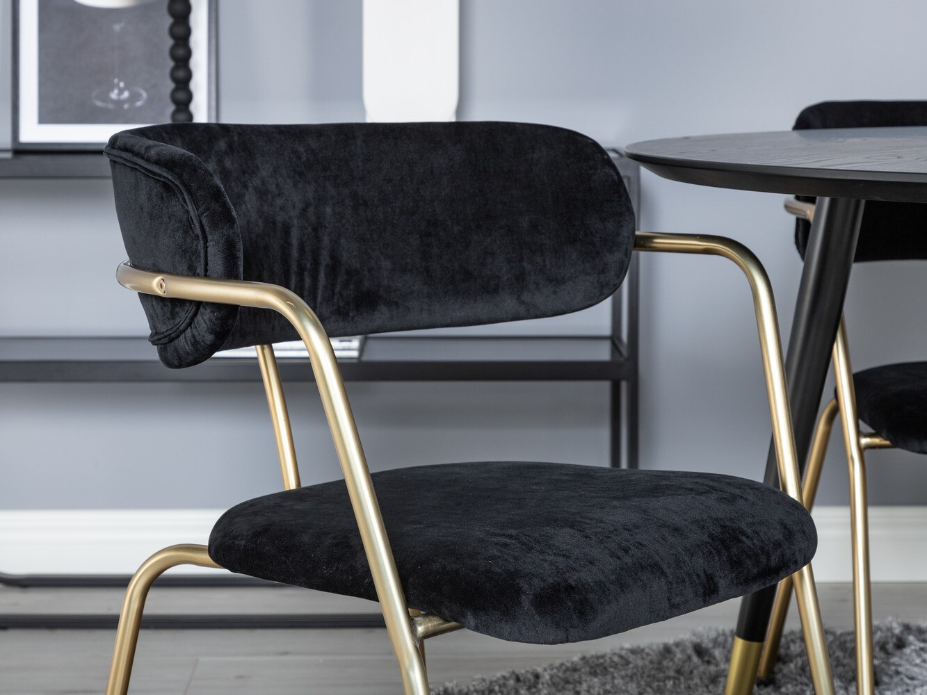 Dining set Dallas 1180 (Black + Golden)