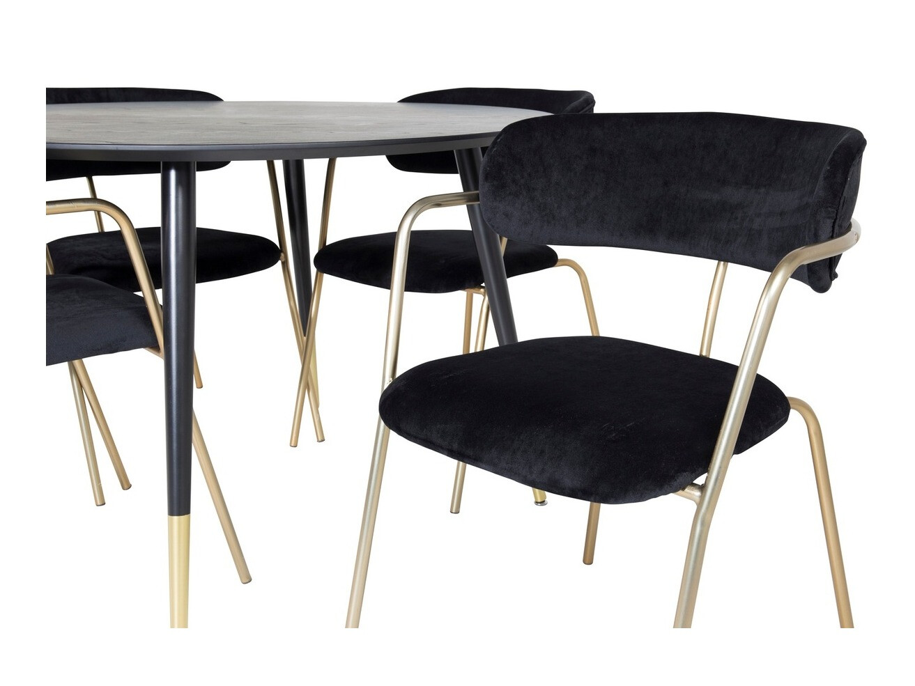 Dining set Dallas 1180 (Black + Golden)