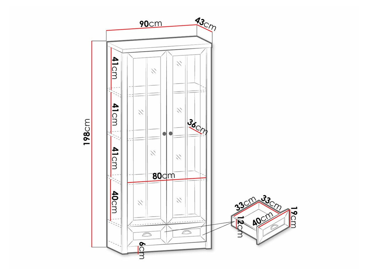 Bookcase Ferdore 146 (Lefkas oak + Anderson pine)