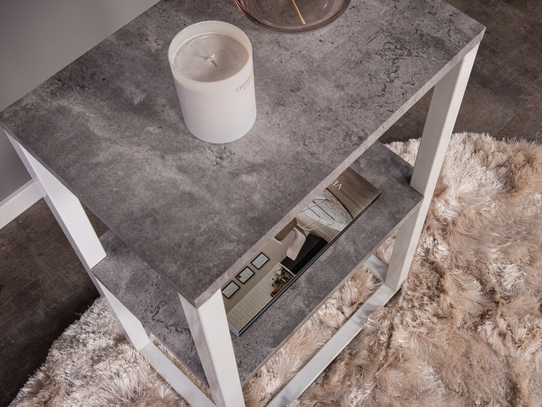 Side table Dallas 3219 (White + Concrete)