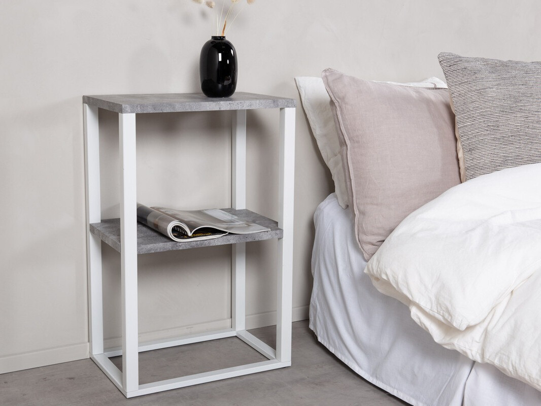 Side table Dallas 3219 (White + Concrete)
