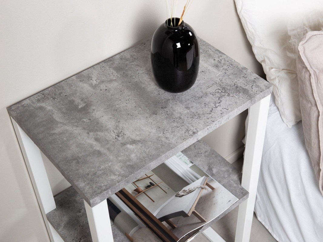 Side table Dallas 3219 (White + Concrete)