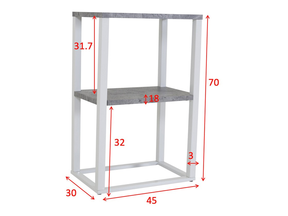 Side table Dallas 3219 (White + Concrete)