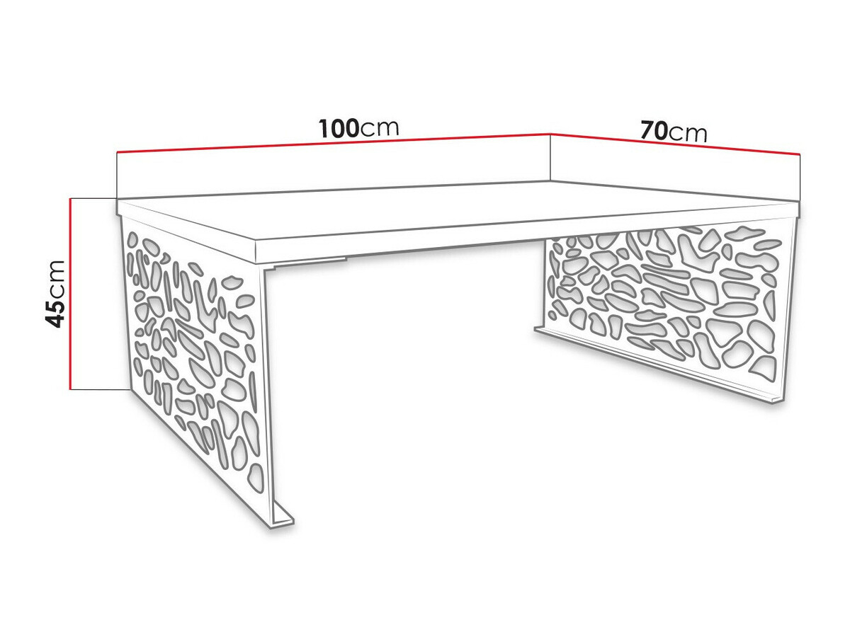 Coffee table Germantown 107 (Glossy white + Matte black)