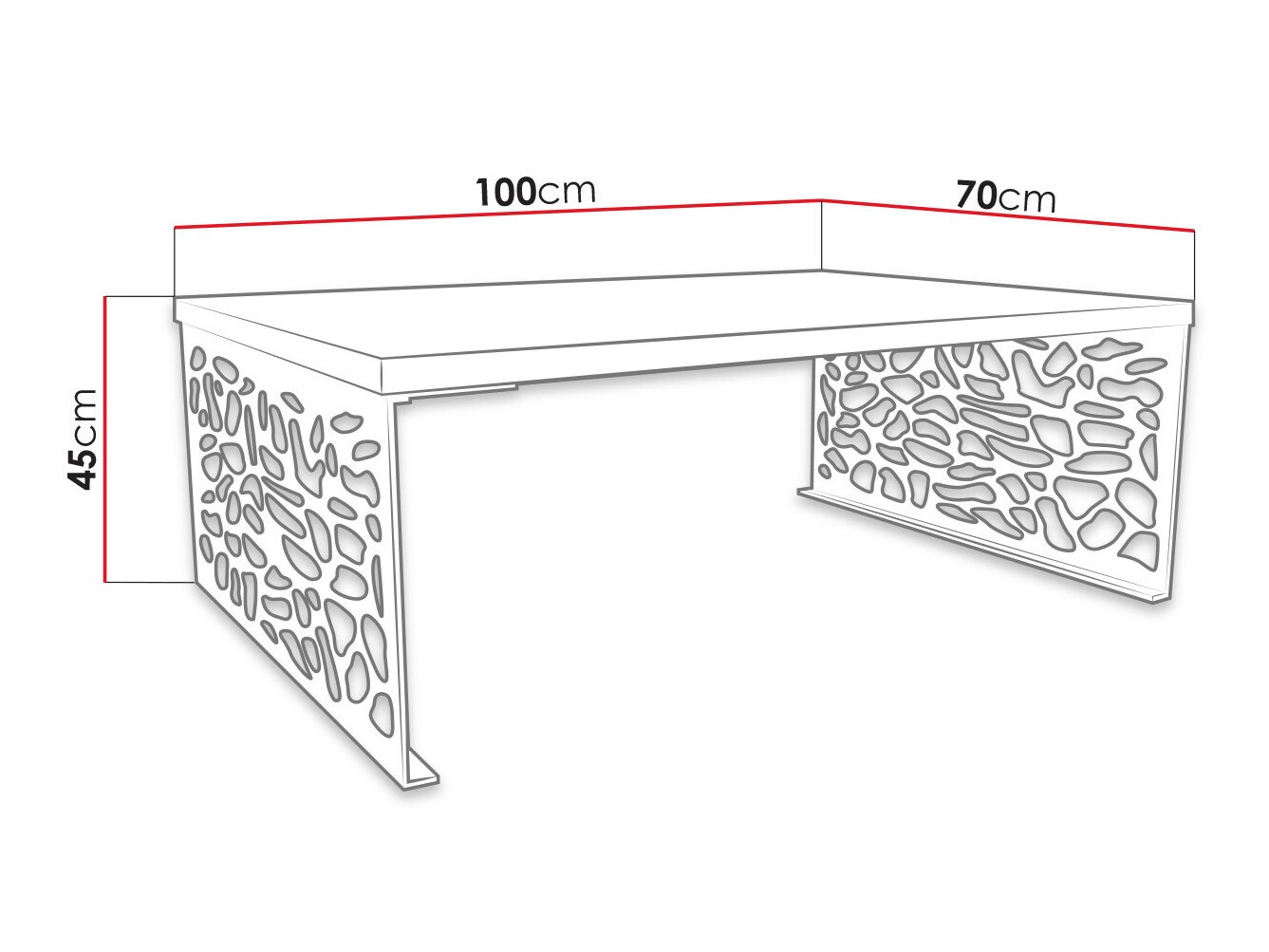 Coffee table Germantown 107 (Oak + Matte black)