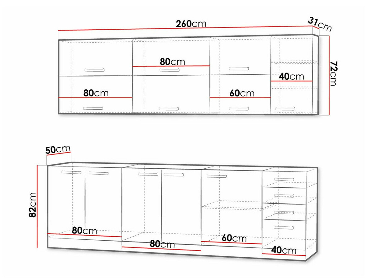 Modular kitchen set Multi Cream 123