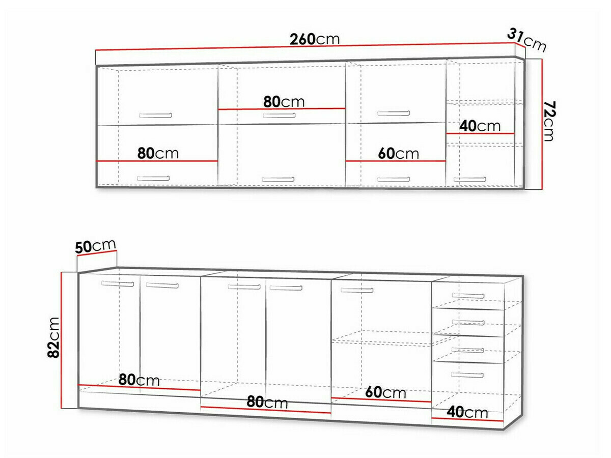 Modular kitchen set Multi White 123