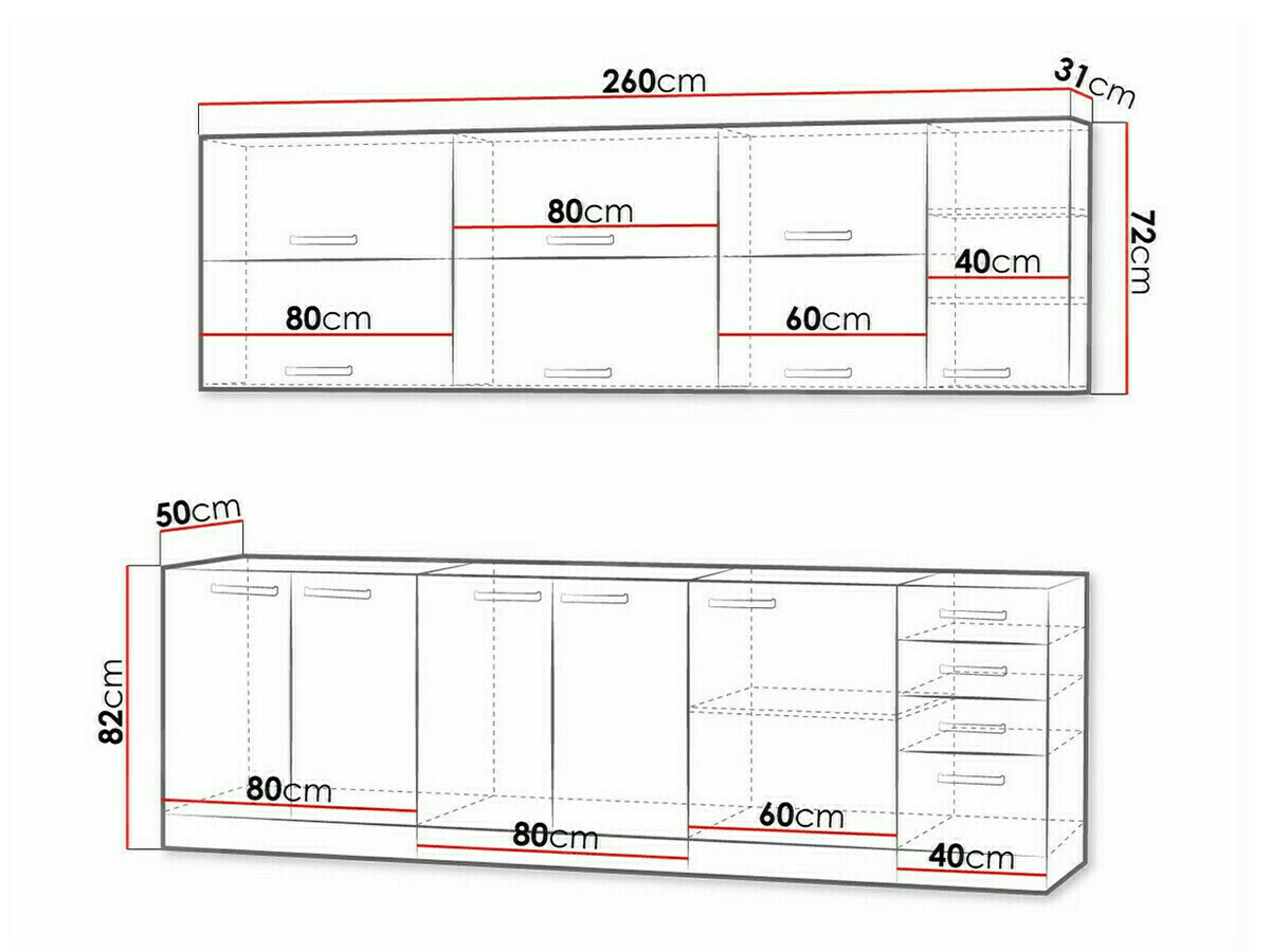 Modular kitchen set Multi White 123
