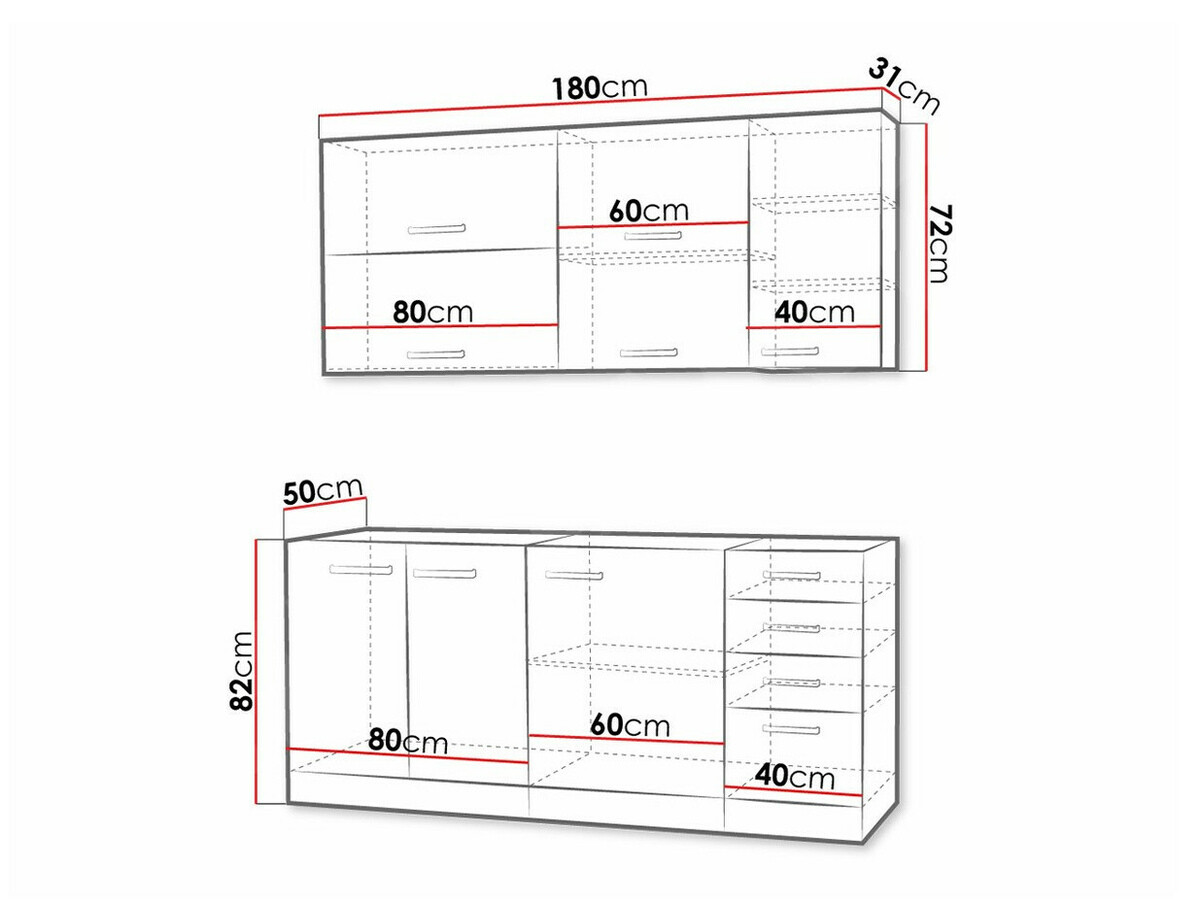 Modular kitchen set Multi White 124