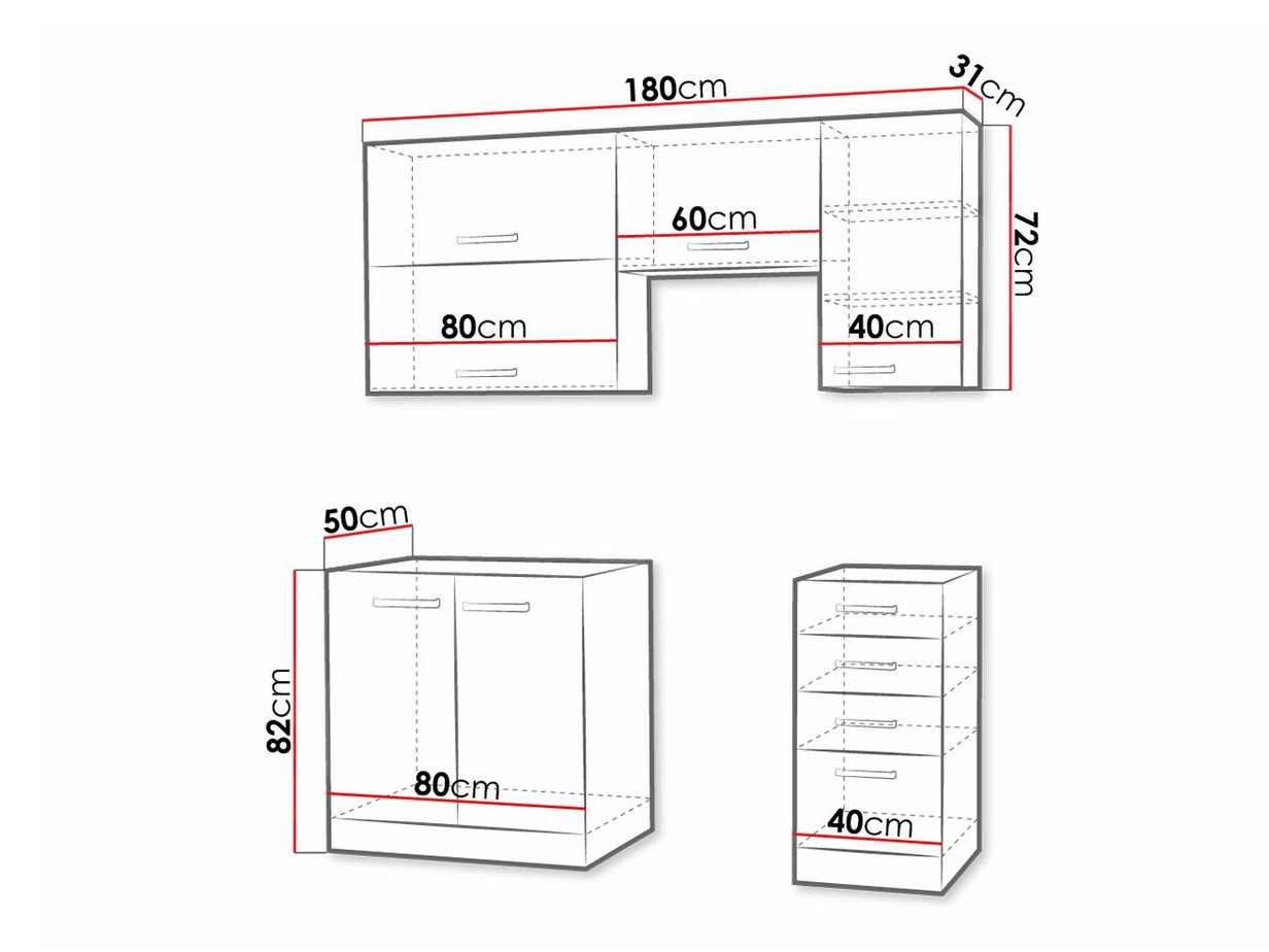 Modular kitchen set Multi White 125