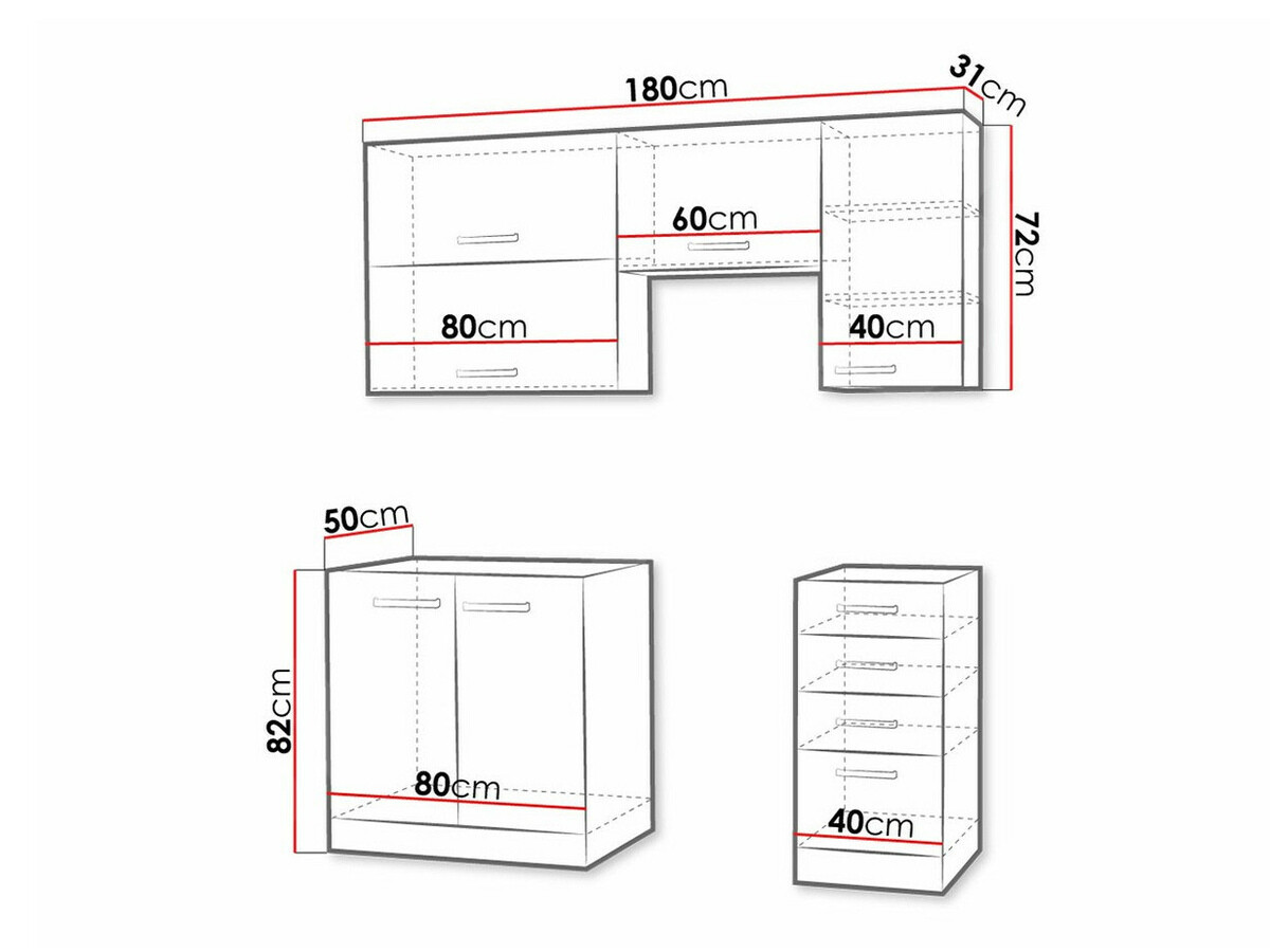 Modular kitchen set Multi White 125
