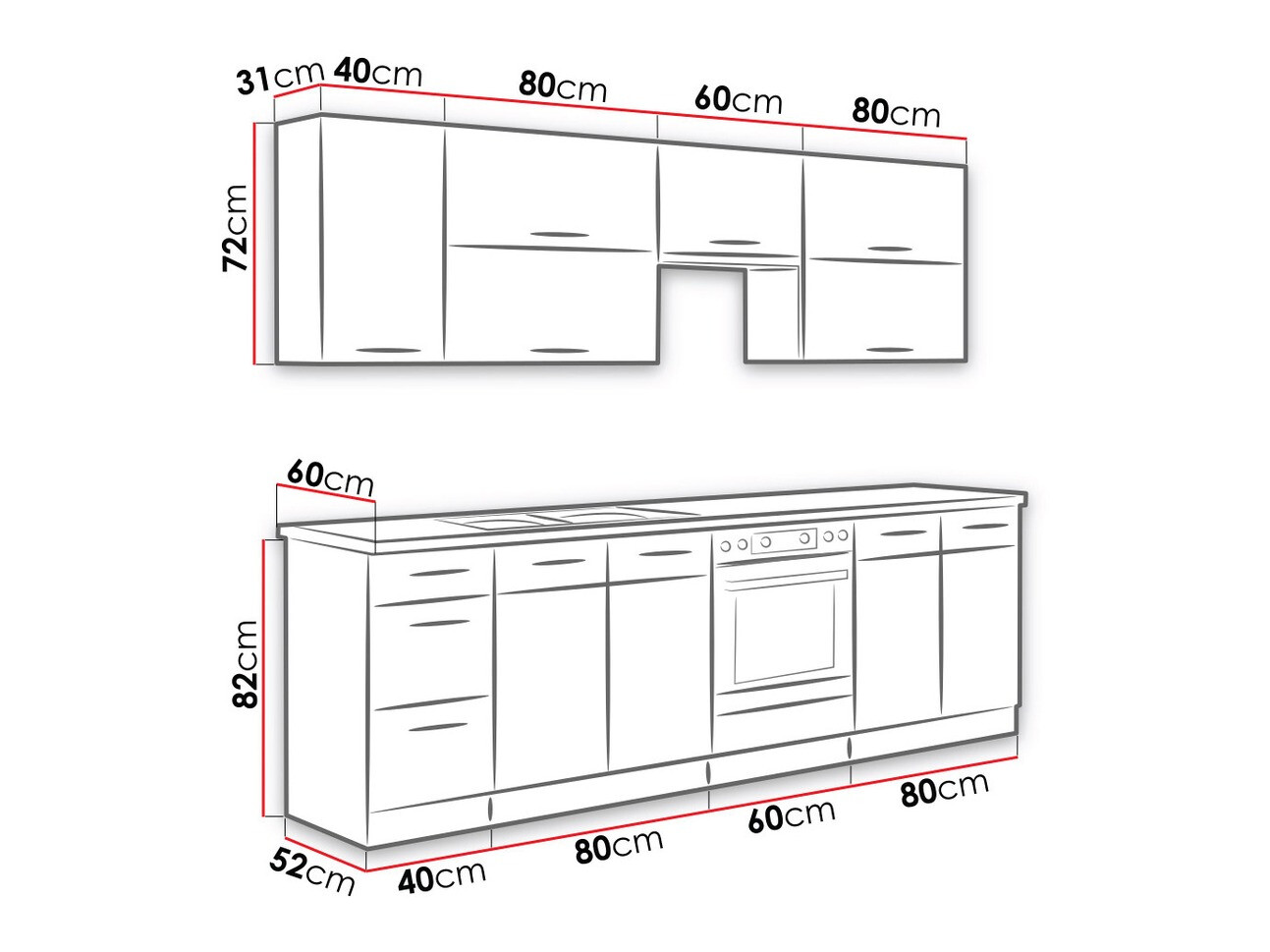 Modular kitchen set Wood White 138