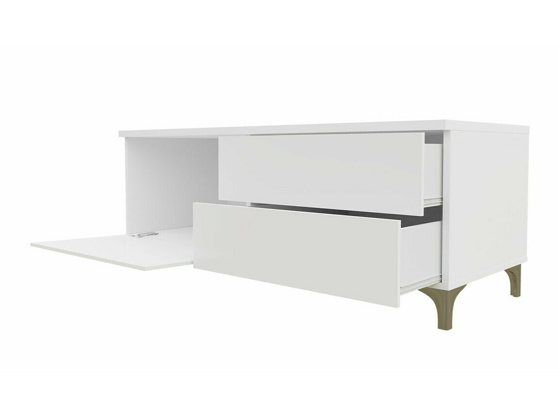 TV stand Hortus I (White + Gloss grey)