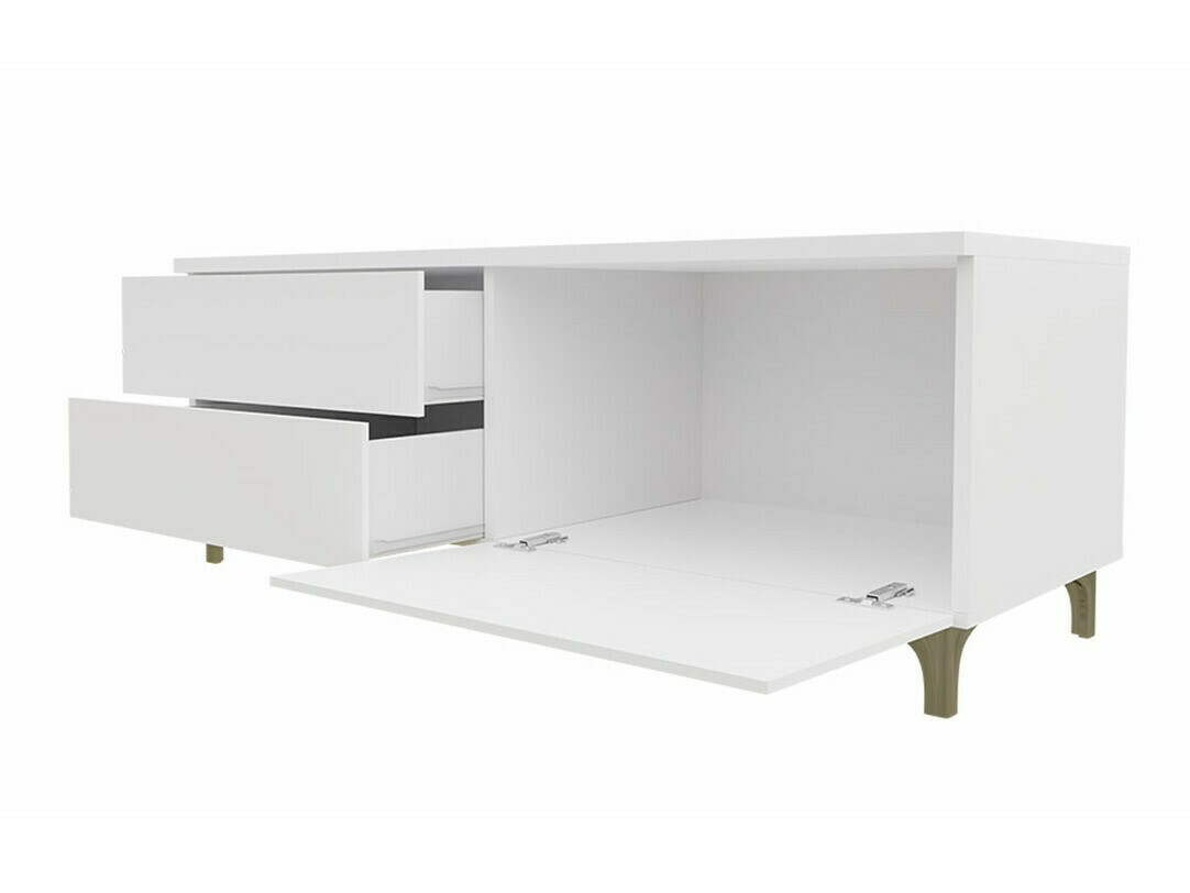 TV stand Hortus I (White + Gloss grey)