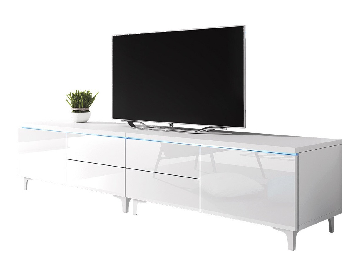 TV stand Hortus I (White + Glossy white)