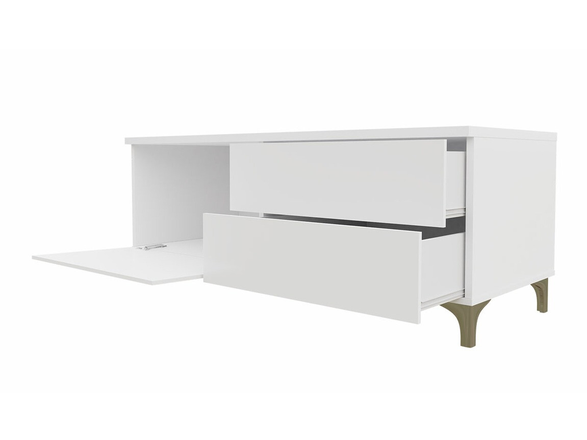 TV stand Hortus I (White + Glossy white)