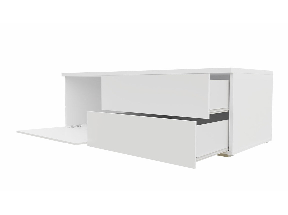 TV stand Hortus (White + Glossy white)