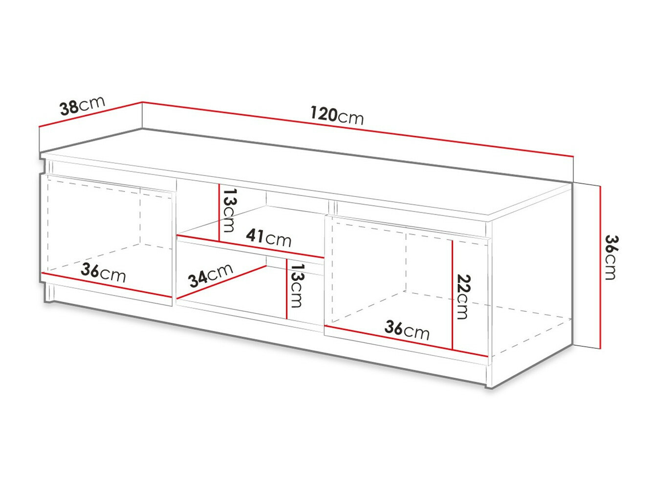 TV stand Sarasota 139 (Graphite)