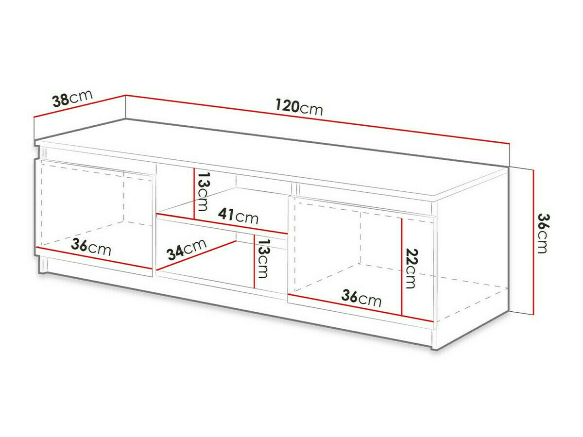 TV stand Sarasota 139 (Sonoma oak + White)