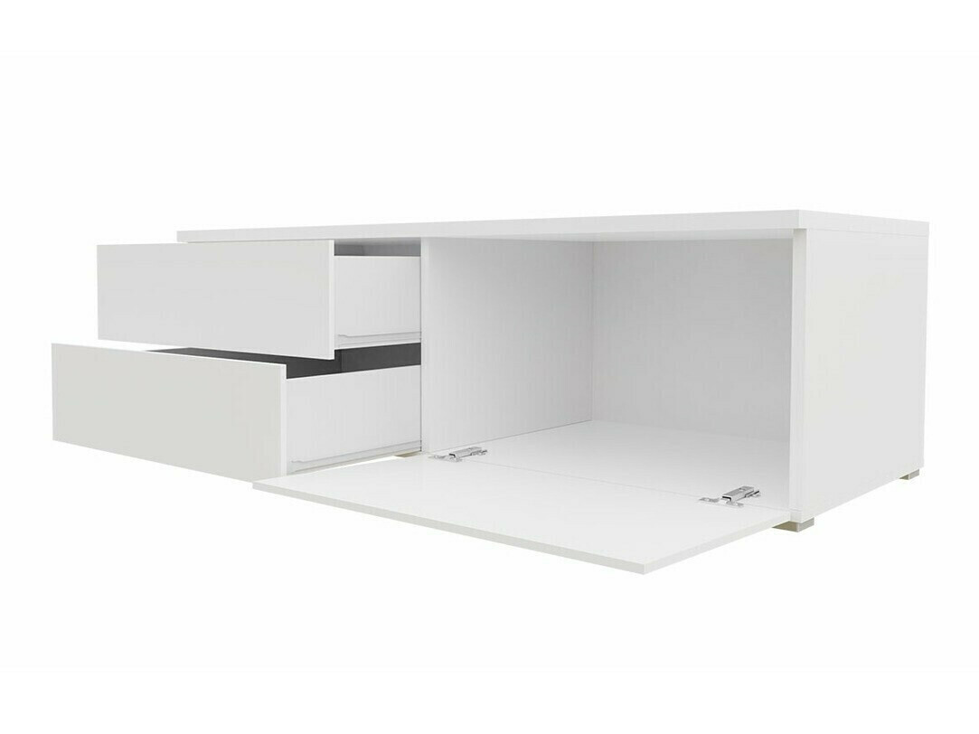 TV stand Uva VI (White + Glossy white)