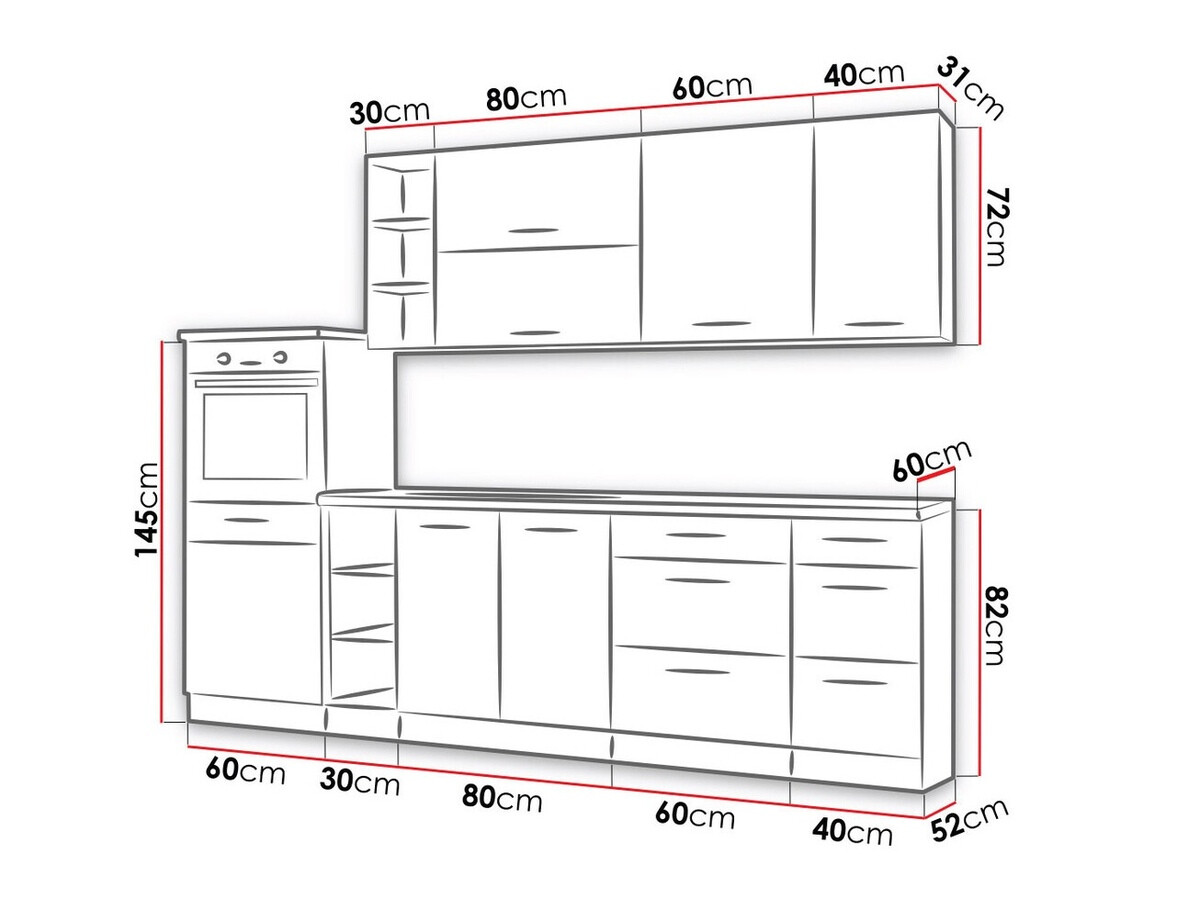 Modular kitchen set Wood White 136