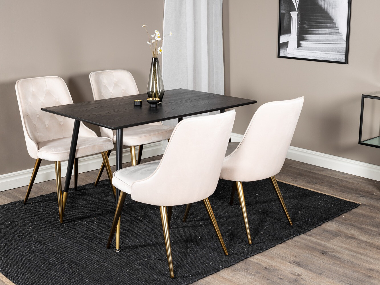 Dining set Dallas 1673 (Beige + golden)