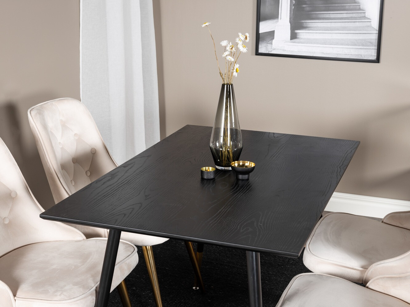 Dining set Dallas 1673 (Beige + golden)
