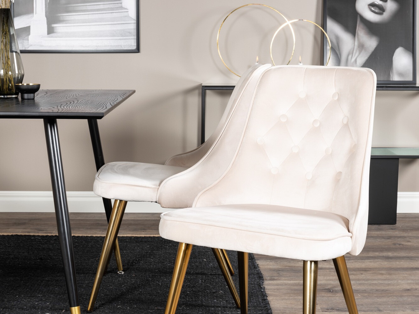 Dining set Dallas 1673 (Beige + golden)