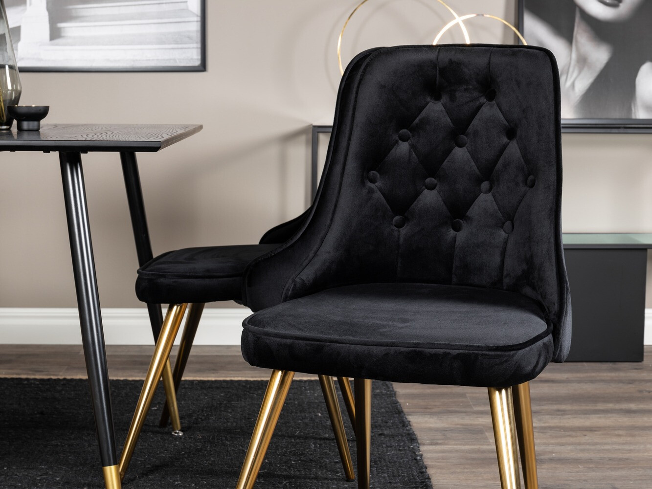 Dining set Dallas 1673 (Black + golden)