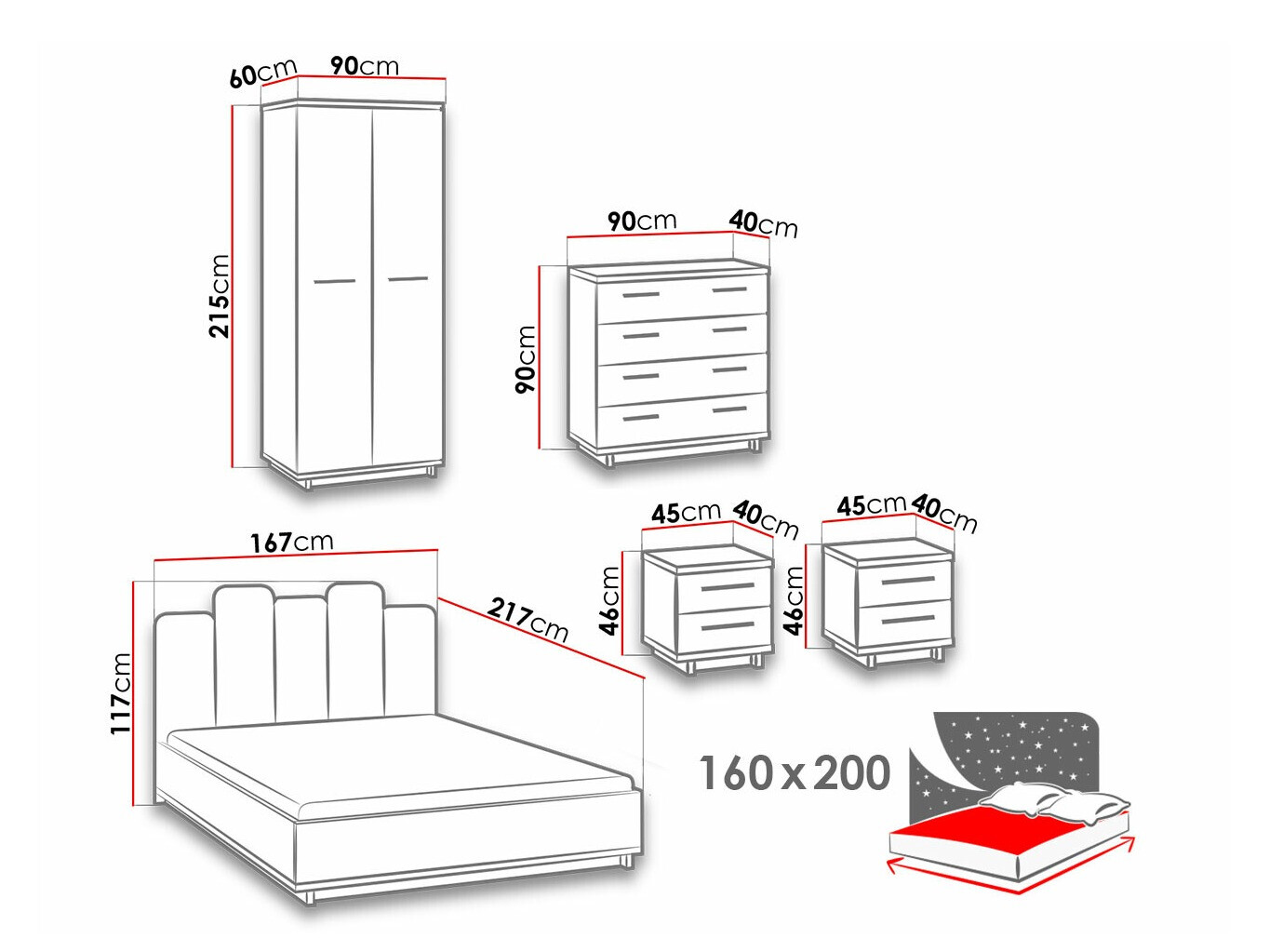 Bedroom set Morlira 117