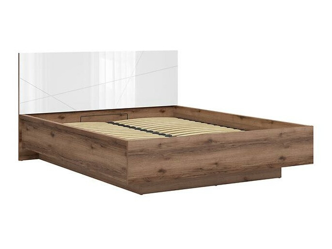 Bed Fivale 122 (Dark Delano oak + Glossy white)