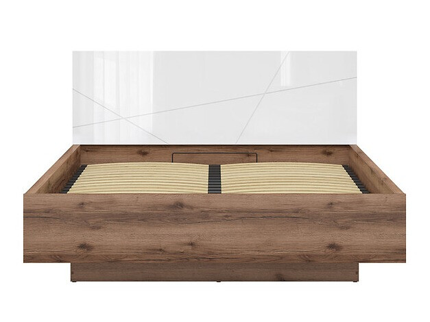Bed Fivale 122 (Dark Delano oak + Glossy white)
