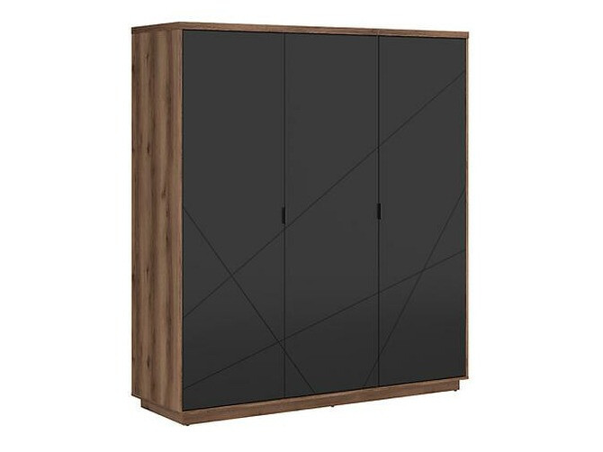 Wardrobe Fivale 116 (Dark Delano oak + Matte black)