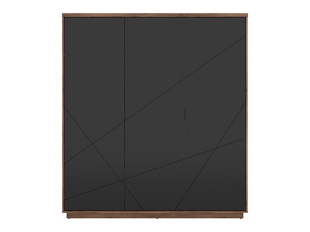 Wardrobe Fivale 116 (Dark Delano oak + Matte black)