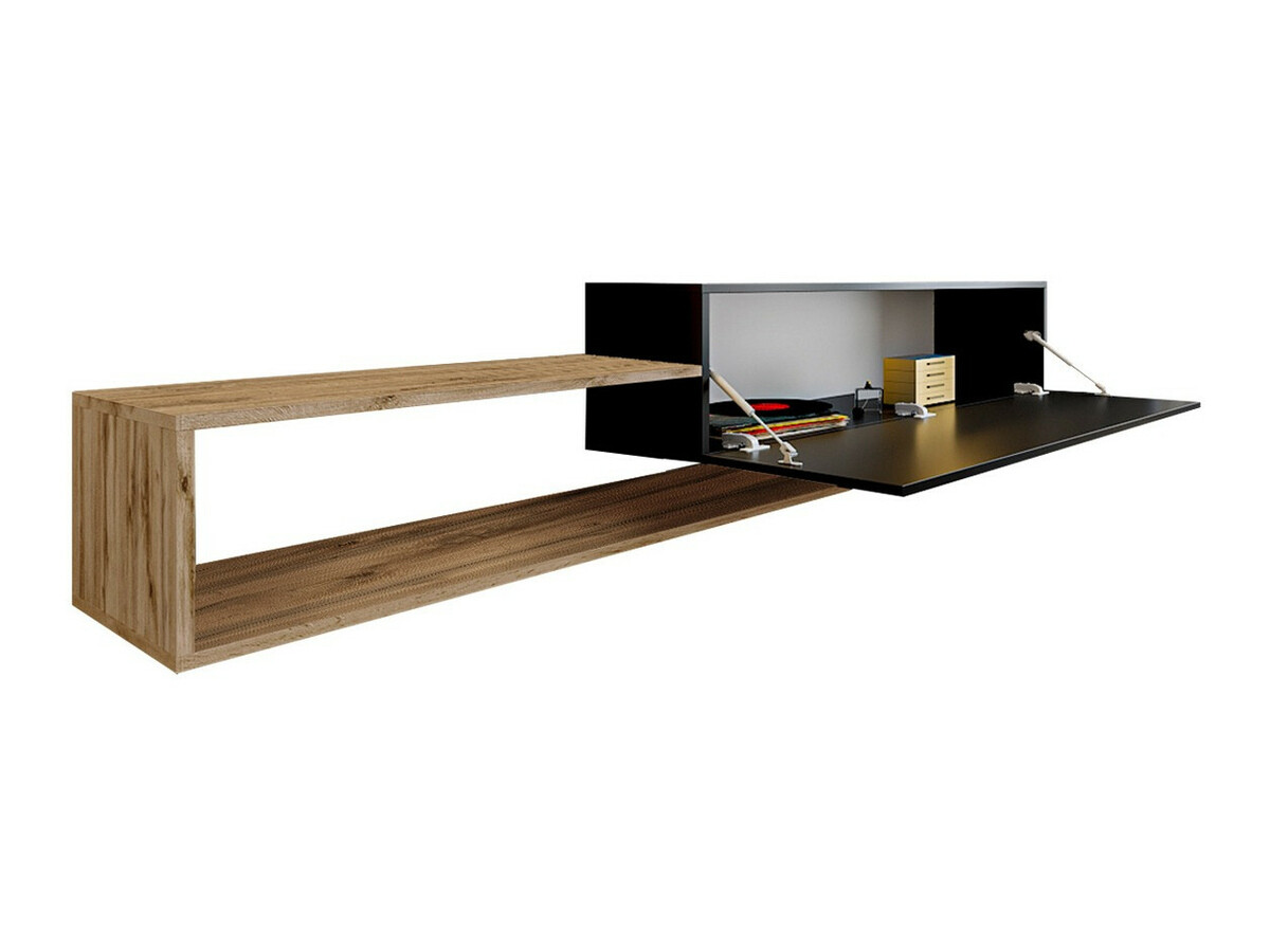 TV stand Pinos (White + Wotan Oak)