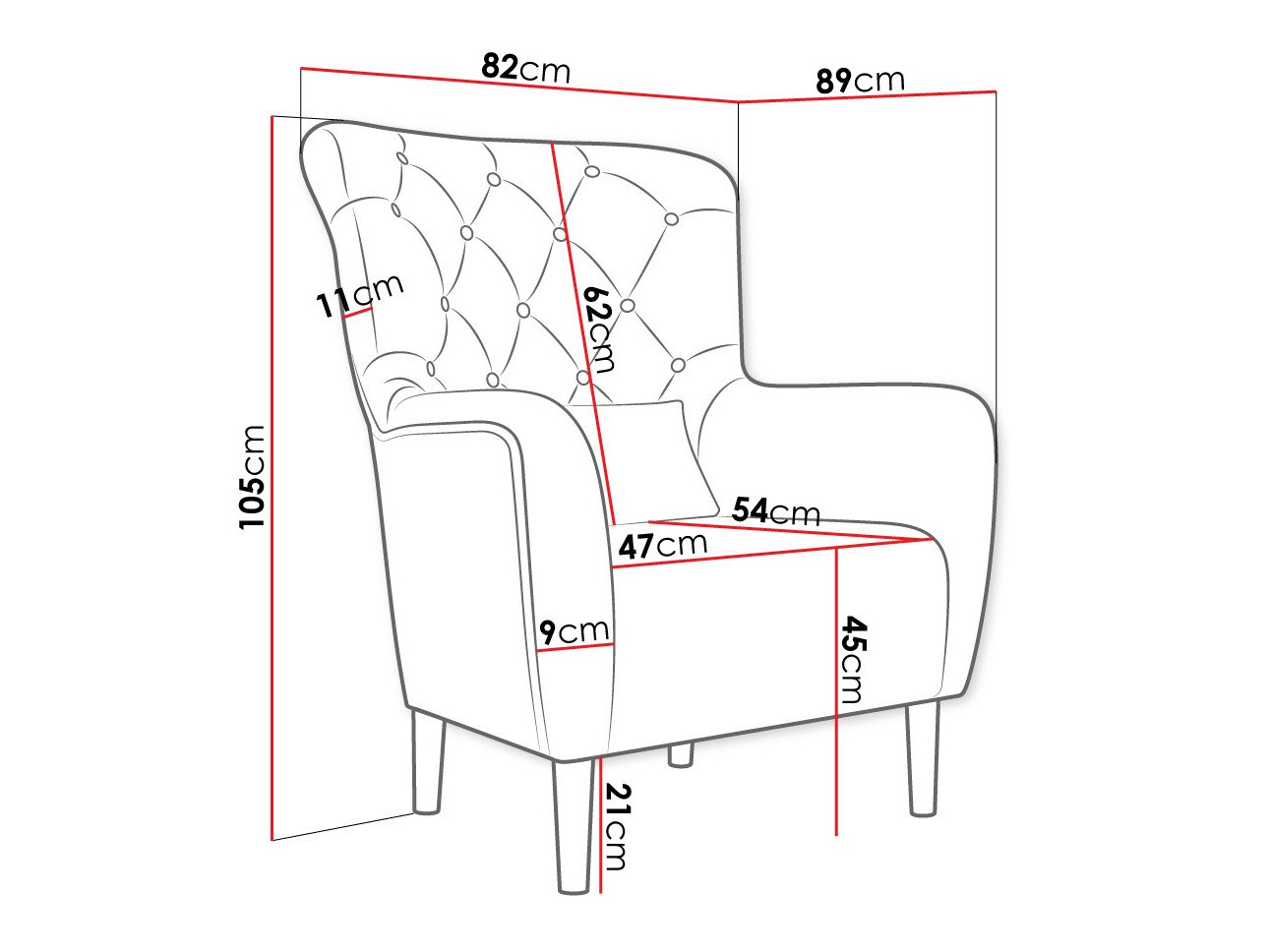 Armchair Orem 113 (Magic Velvet 2201)