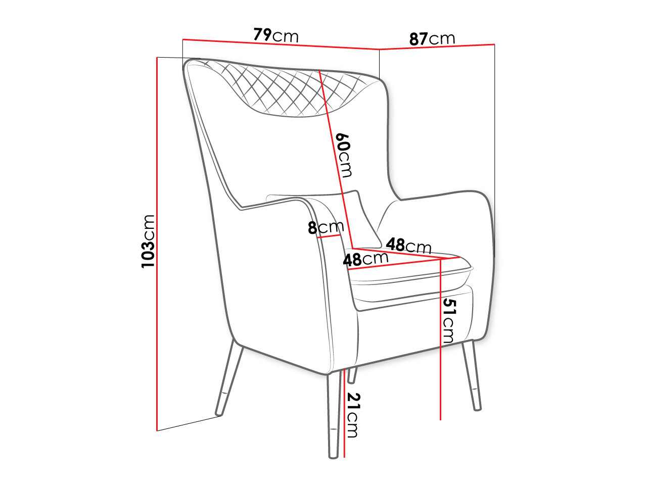 Armchair Orem 114 (Magic Velvet 2217)