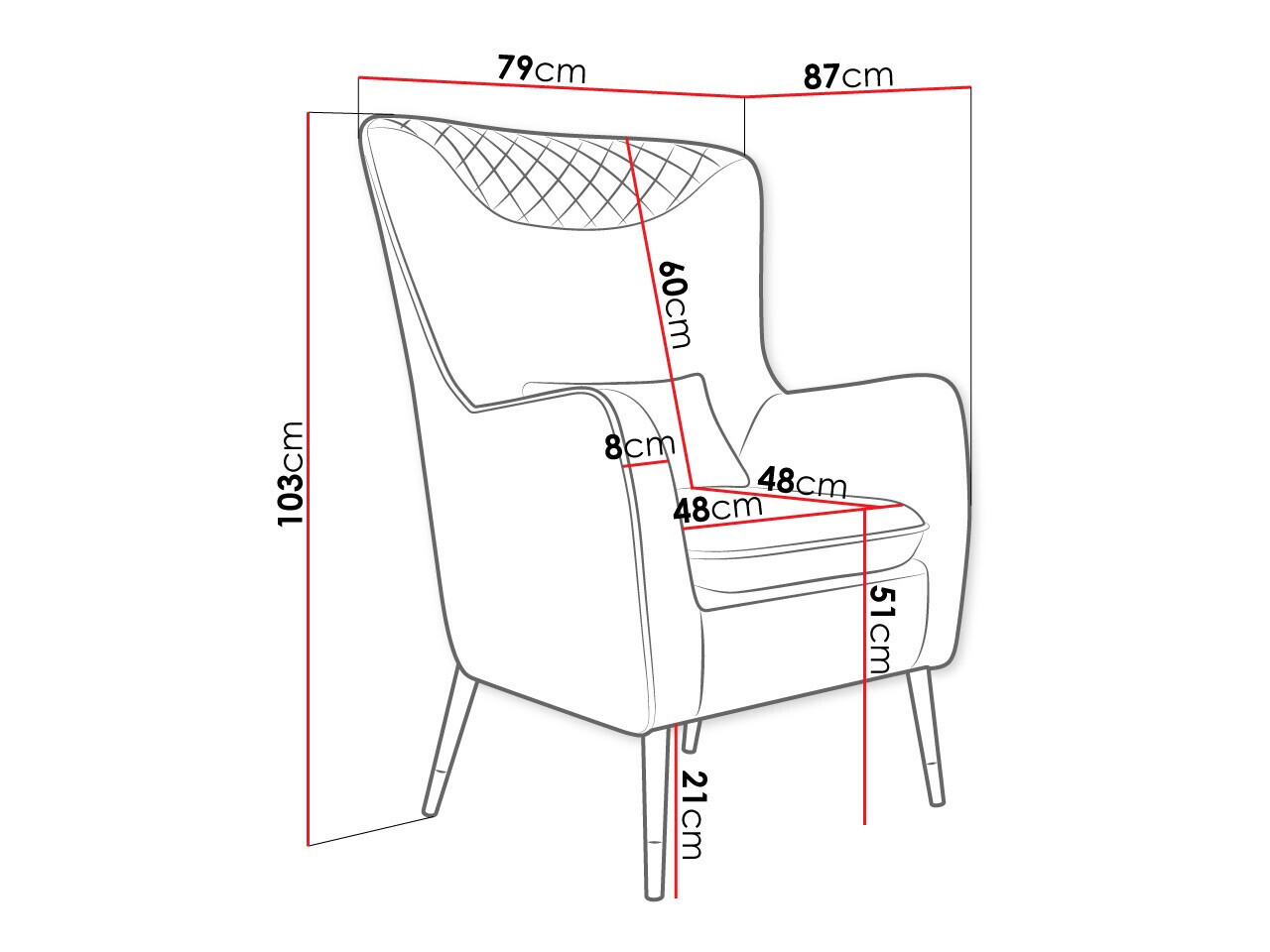 Armchair Orem 114 (Magic Velvet 2225)