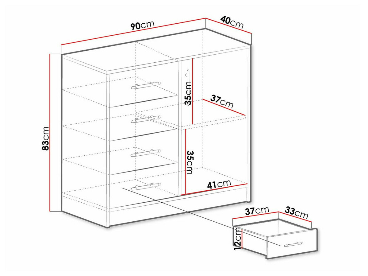 Chest of drawers Cavmero 108 (Anthracite)
