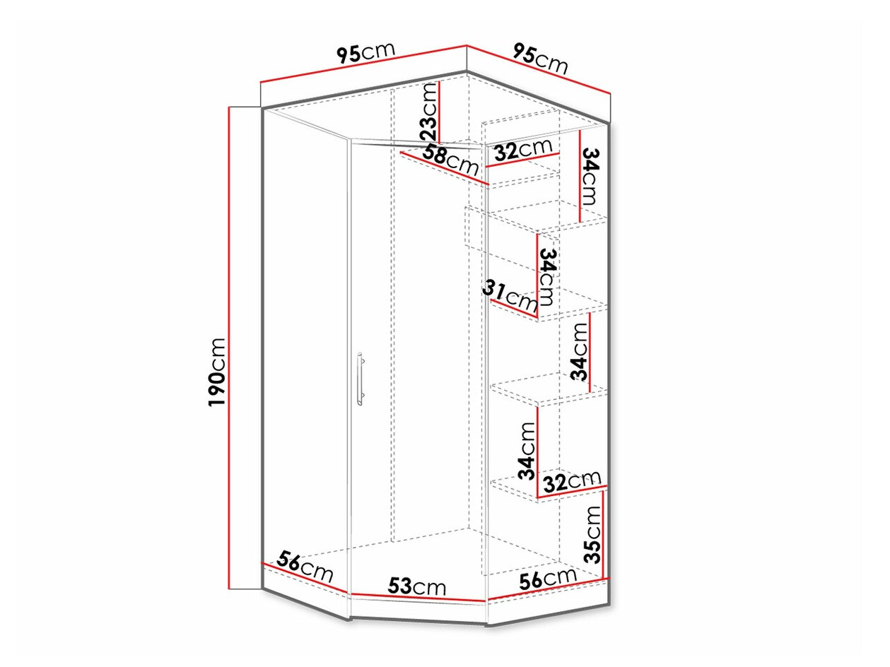 Corner wardrobe Cavmero 106 (Sonoma oak + White)