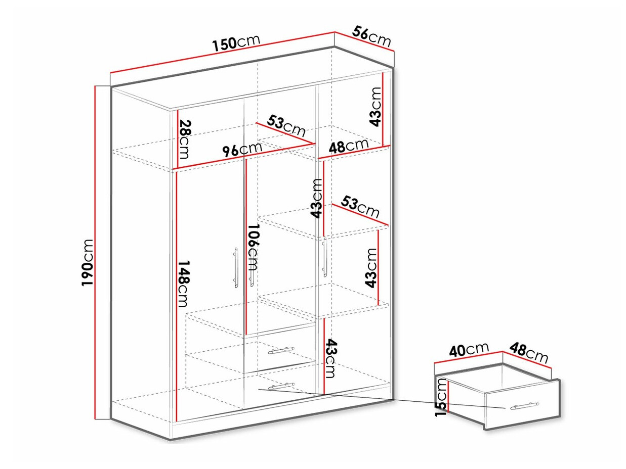Wardrobe Cavmero 102 (Sonoma oak + White)