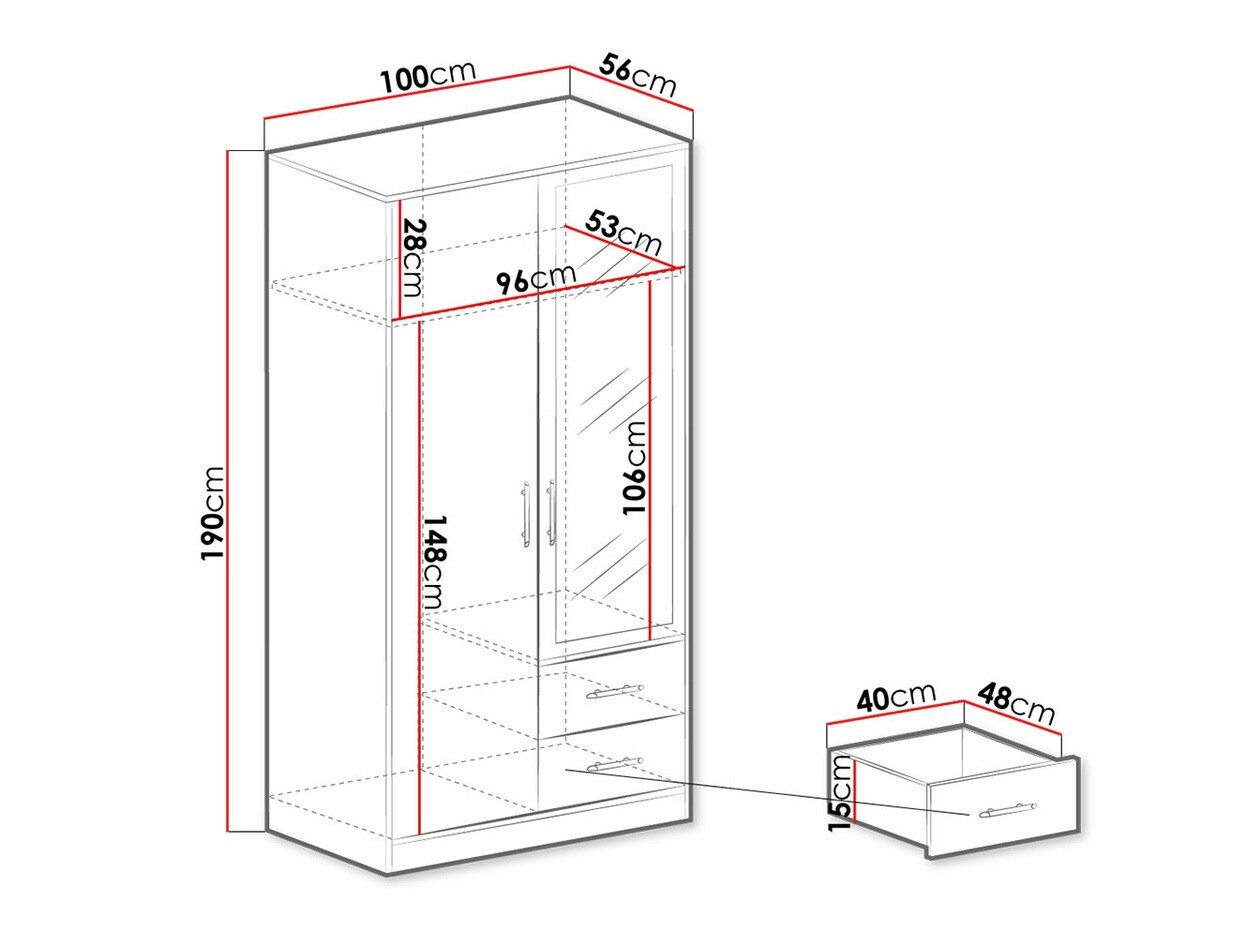 Wardrobe Cavmero 104 (Sonoma oak + White)