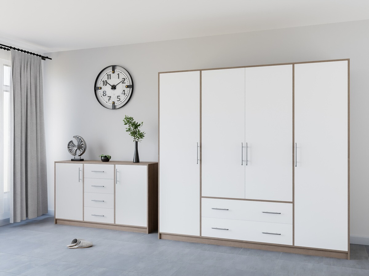 Chest of drawers Cavmero 109 (Sonoma oak + White)